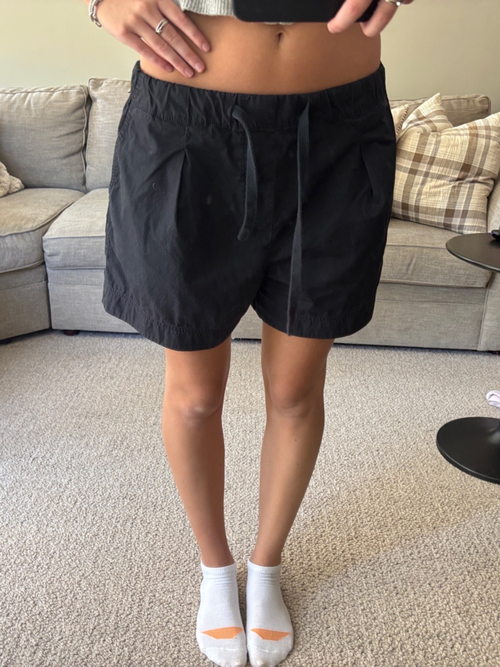 Vince Black Drawstring Relaxed Shorts